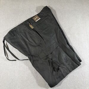 Jared M Mens Linen Shorts 100% Linen Black Drawstring Size‎ 48 New